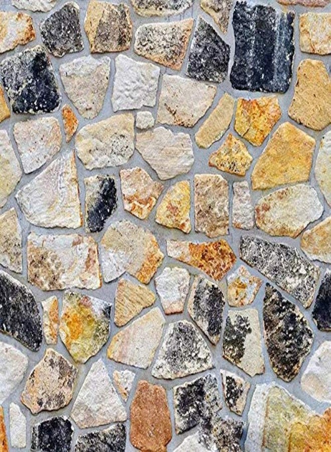 إمبريشنز ورق جدران منزلي عصري متعدد الأشكال بنمط حجري، ورق جدران ثلاثي الأبعاد ذاتي اللصق مقاوم للماء عالي الدقة (ملصقات فينيل PVC، 500 × 45 سم، متعدد الألوان) - Image 5